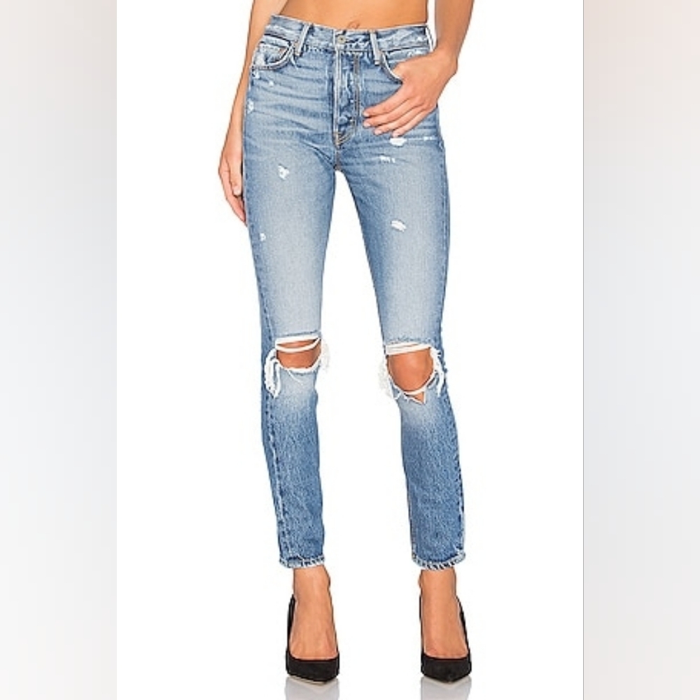 GRLFRND Karolina High Waist Distressed Jeans 30